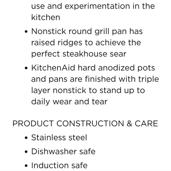 KitchenAid Stainless Steel 3-Ply Base 10.25 Non-Stick Grill Pan - Picture 6 of 9